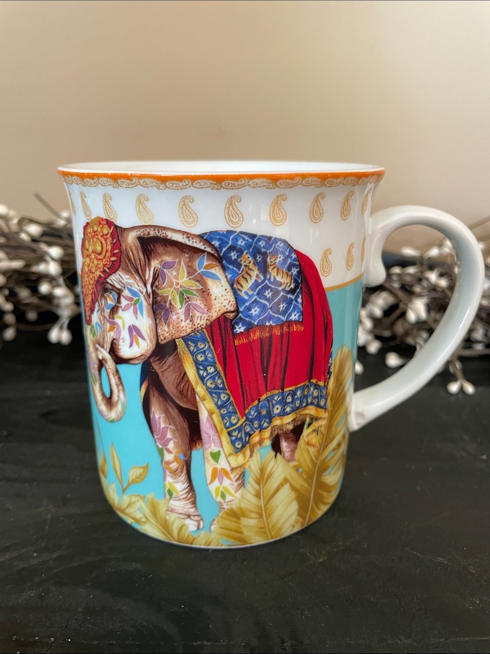 Williams Sonoma ‘Raj Thai Palace’ Collection Mug with Gold Details